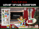 Winter/Christmas Virtual Classroom | Bitmoji | Fully Editable