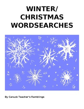Preview of Winter/ Christmas Wordsearches