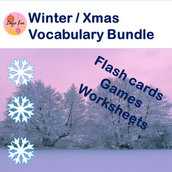 Preview of Winter Christmas themed vocabulary bundle