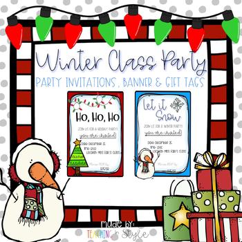 Preview of Winter Class Editable Party Set