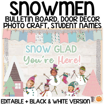 Preview of Winter Classroom Decor - Snowman Craft & Activity | Bulletin Board Door Decor