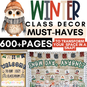 Preview of Winter Classroom Decor | Winter Door Decor | Winter Bulletin & MORE!