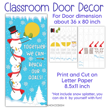 Preview of Winter Classroom Door Decor, Snowman door decor, January Winter Bulletin Board