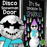 Winter Classroom Door Decoration with Disco Balls Snowman