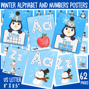 Preview of Winter Classroom Poster For Preschool, Alphabet Poster,Preschool Classroom Decor