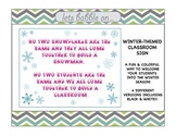 Classroom Sign - Winter Themed