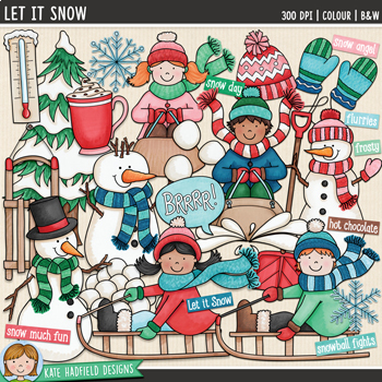 Preview of Winter Clip Art: Let it Snow (Kate Hadfield Designs)