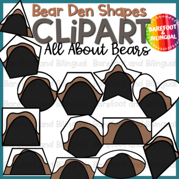 Preview of Winter Clipart - Bear Den Shapes - Bear Clipart - Winter Clip Art