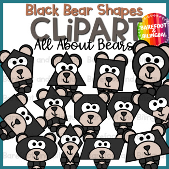 Preview of Winter Clipart - Black Bear Shapes - Bear Clipart - Winter Clip Art