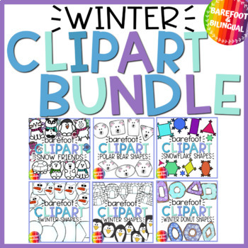 Preview of Winter Clipart Bundle | Shapes | Snow Friends