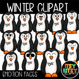 Winter Clipart Emotion Faces Cute Winter Pengiuns