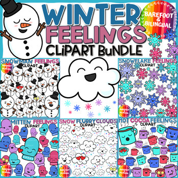 Preview of Winter SEL Feelings Clipart Bundle | Winter Clipart