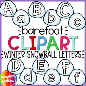 Preview of Winter Clipart | Letters | Snowballs