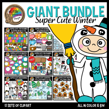Preview of Winter Clipart - Math and Literacy - GIANT BUNDLE