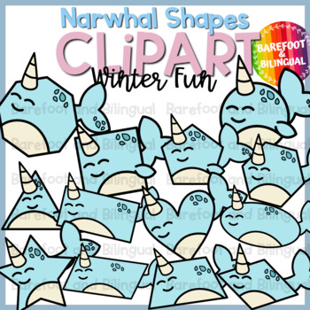 Preview of Winter Clipart - Narwhal Shapes -  Winter Clip Art - Narwhal Clipart