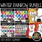 Winter Clipart Rainbow Matching Winter Objects with Yetis 