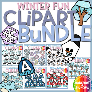Preview of Winter Clipart Shapes and Letters Bundle!