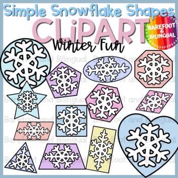 Preview of Winter Clipart - Simple Snowflake Shapes -  Winter Clip Art - Snowflake Clipart