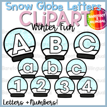 Preview of Winter Clipart - Snow Globe Letters + Numbers - Winter Snow Clip Art