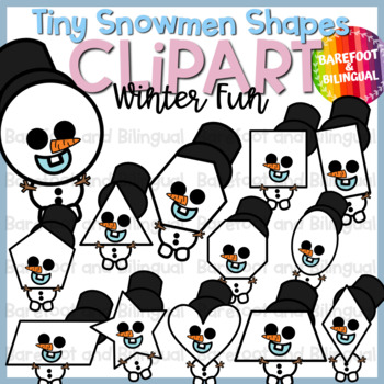 Preview of Winter Clipart - Snowman Shapes -  Winter Clip Art - Mini Snowmen Clipart