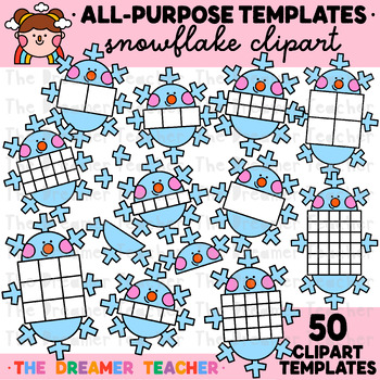 Preview of Winter Clipart Templates Snowflake