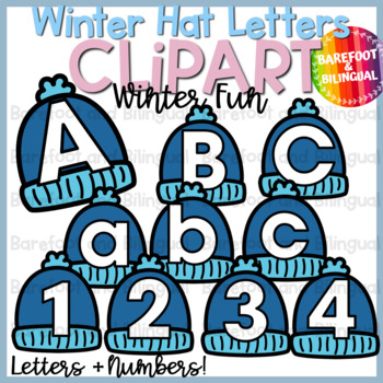 Preview of Winter Clipart - Winter Hat Letters + Numbers - Winter Hat Clip Art