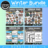 Winter Cliparts - Objects, Kids, Backgrounds, Page Borders