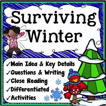 Preview of Winter Reading Comprehension Passages, Questions & Activities 1st 2nd Grades