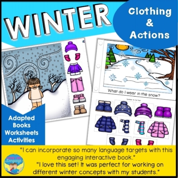 Preview of Winter Clothes Activities | Speech Therapy | Adapted Books | Autism | AAC