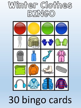 Winter Clothes Bingo By Vari Lingual Teachers Pay Teachers