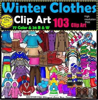 Preview of Winter Clothes Clip Art  ClipArt