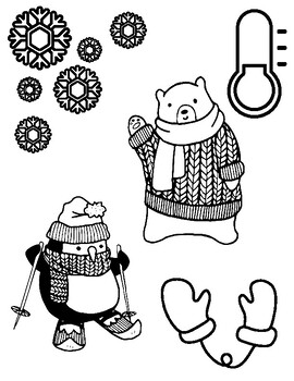 Preview of Winter Clothes Coloring Page