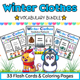 Winter Clothes Coloring Pages & Flashcards BUNDLE for Kids
