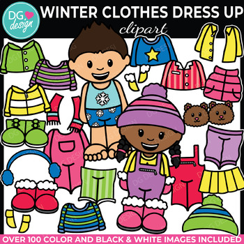 Preview of Winter Clothes Dress Up Clipart | Dress Up Kids