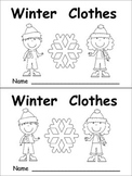 Winter Clothes Emergent Reader- Kindergarten- January Color Words