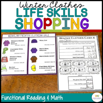 Preview of Life Skills Winter Clothes Shopping - Functional Math & Reading - Special Ed