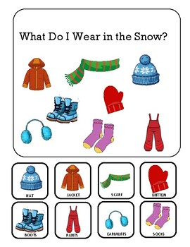 Preview of Winter Clothing Adapted Book with ASL Signs