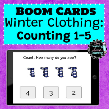 Preview of Winter Clothing Counting 1-5 | Boom Cards