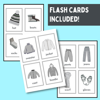 Winter Clothes Flashcards, Memory Card Game for Kids, Winter Printables,  Vocabulary Cards, Word Cards, Educational Resources, Preschool -  Israel
