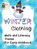 Winter Clothing Math and Literacy Unit for Preschool and K