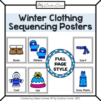 Preview of Winter Clothing Sequence Visual Schedule - FULL PAGE version
