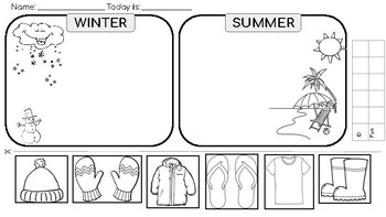 winter and summer clothes sort teaching resources tpt