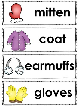 Winter Clothes Vocabulary, Winter Season