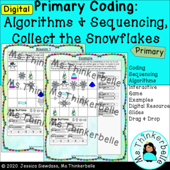 Preview of Winter Coding: Collect the Snow, Primary, Digital Slides, Algorithms, Sequencing