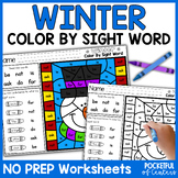 Winter Color By Code Sight Word Practice Morning Work Worksheets