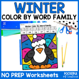 Winter Color By Code CVC Word Practice Morning Work Worksheets