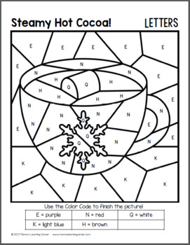 Download Color By Code Winter Worksheets by Mama's Learning Corner | TpT