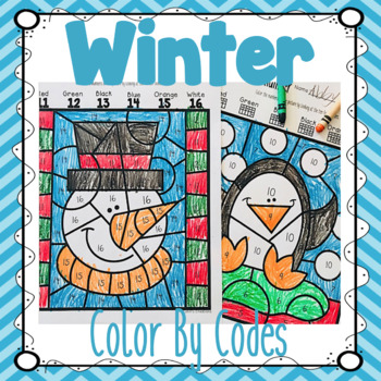 Winter Color By Codes! by Cahill's Creations | Teachers Pay Teachers