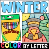 Winter Color By Letter - Letter Recognition Practice