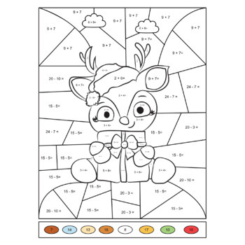 Winter Color By Number Addition and Subtraction Practice by Focus Keys ...